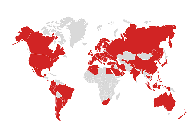 Países donde existe al menos un sistema de Salvagnini